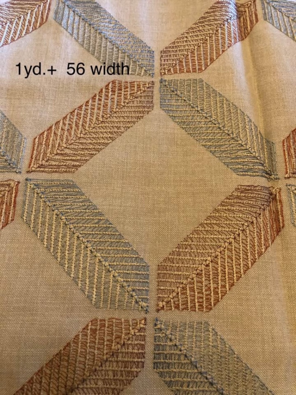 Craft and upholstery fabric  1 yard …. Unique dimensional pattern